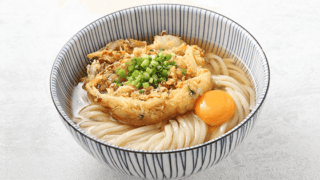 月見かき揚げうどん