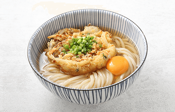 月見かき揚げうどん